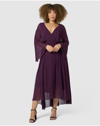 Pink Dusk by Curve Project - Electric Chemistry Cape Maxi Dress