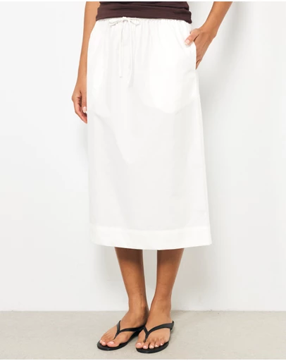 AERE - Bambi Cotton Column Midi Skirt