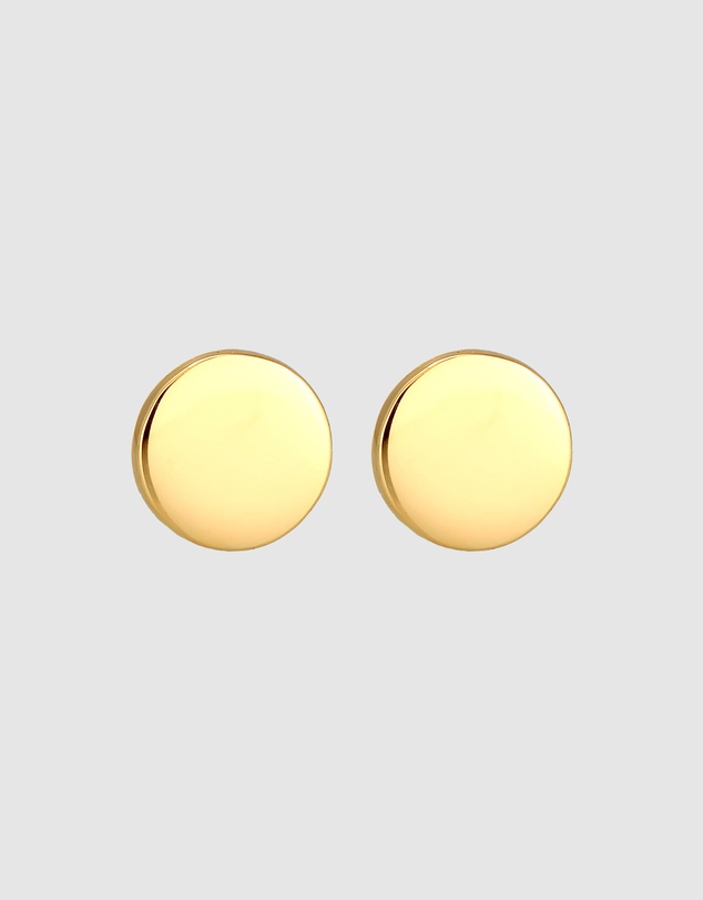 Elli Jewelry - Earrings Studs Circle Elegant Modern Basic in 375 Yellow Gold