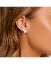 Michael Hill - Stud Earrings with 9mm Button Cultured Freshwater Pearls in Sterling Silver