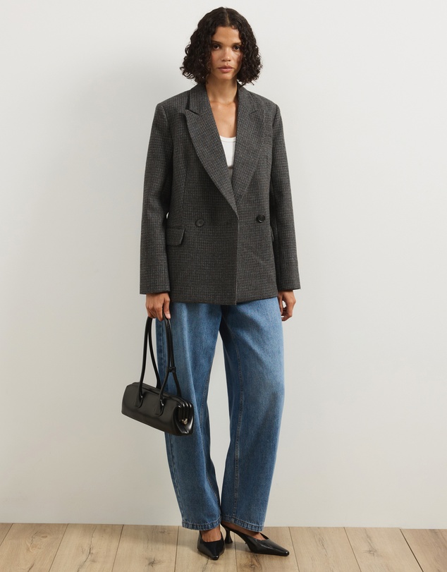 Atmos&Here - Amaya Double Breasted Wool Blend Blazer