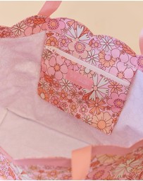 Sky Gazer - Scalloped Edge Beach Bag- Flower Power