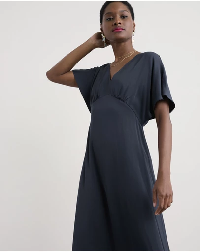 Seasalt - Seasalt Cornwall Navy Evenglow Satin Dress