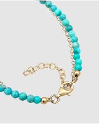 Elli Jewelry - Bracelet Women Layer Howlite Gemstone Beads 925 Sterling Silver Gold Plated