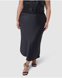 Pink Dusk by Curve Project - The Ivy Satin Skirt