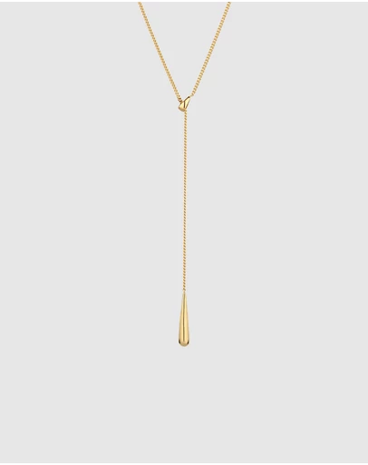 Elli Jewelry - Necklace Y-Shape Drop Crystal 925 Sterling Silver Gold-Plated