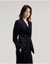 Oxford - Raffi Velvet Collarless Blazer