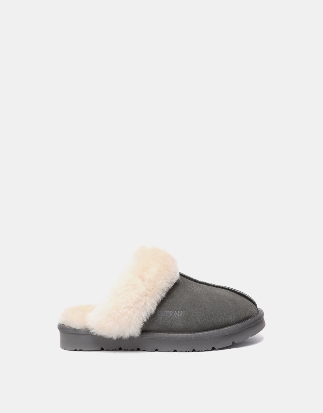 EVERAU - EverAU Ugg Muffin Slipper Suede Cow Suede Upper House Shoes