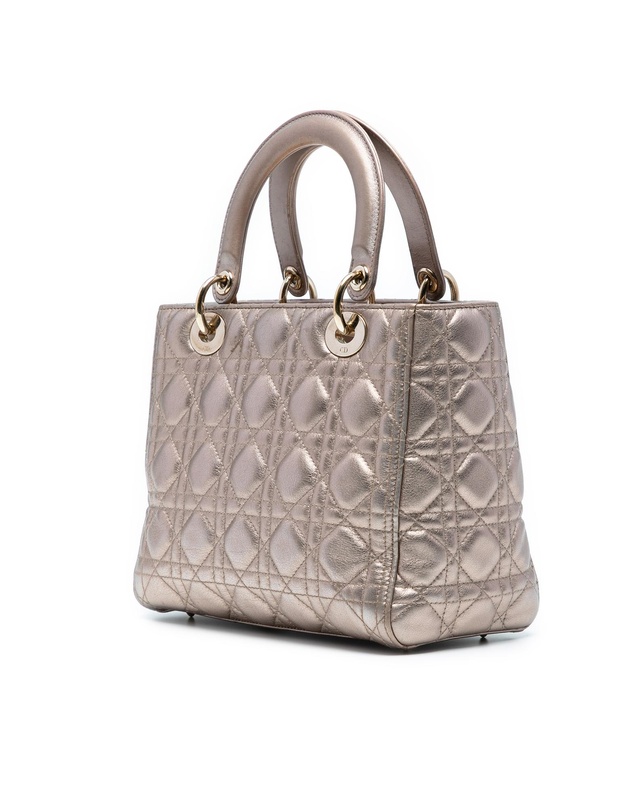 Pre-Loved by Azura Reborn - Pre-Loved Medium Metallic Lambskin Cannage Lady Dior
