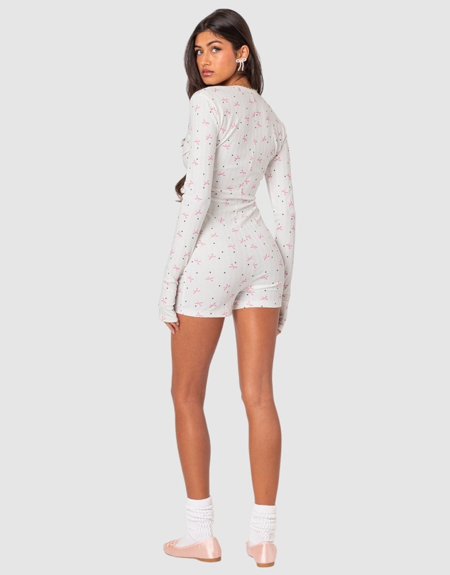 EDIKTED - Mindy Printed Pointelle Romper