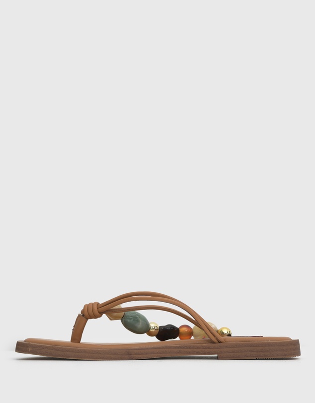 Betts - Saltwater Leather Multi Beaded Thong Sandals