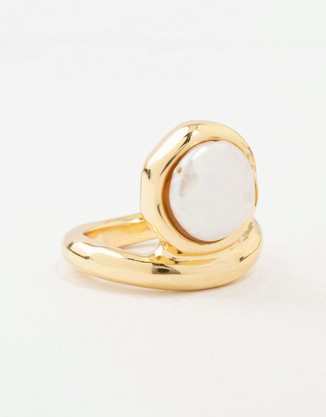 Lovisa - Gold Organic Pearl Band Ring