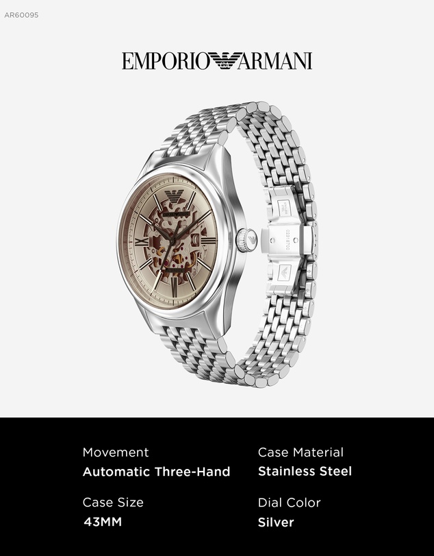 Emporio Armani - Silver Tone Analogue Watch