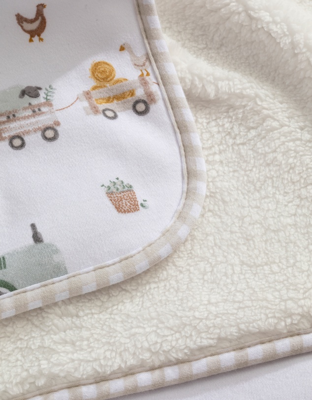 Living Textiles - Sherpa Blanket - Tractor Ride