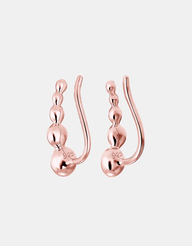 Elli Jewelry - Crystal Stud Earrings in Rose Gold-Plated 925 Silver