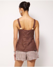 AERE - Haven Linen Beaded Top