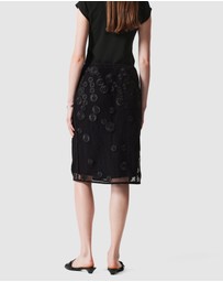 & Other Stories - Floral-Appliqué Mesh Midi Skirt