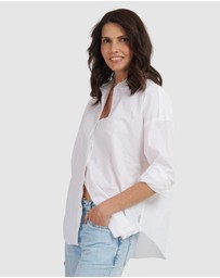 CAMIXA - Exal Oversized Frayed Edge Cotton Shirt
