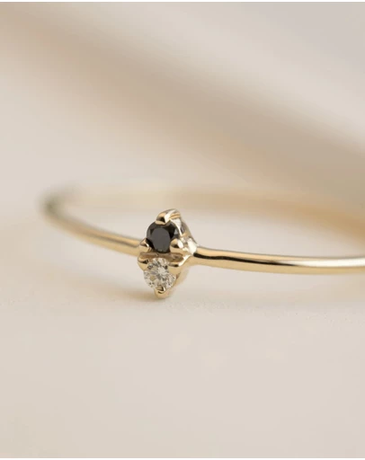 Luna Rae - Solid Gold - Solar Diamond Ring