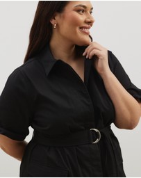 Atmos&Here Curvy - Amy Cotton Drill Midi Shirt Dress