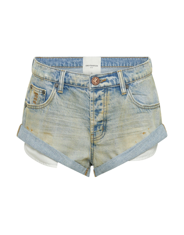 ONE TEASPOON - Dirty Kansas Bandits Low Waist Denim Shorts