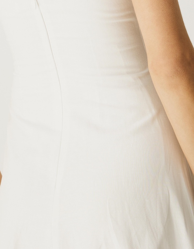 Atmos&Here - Cinch Waist Linen Blend Midi Dress
