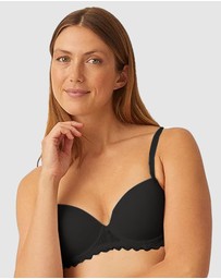 Naturana - Seamless Padded Underwire T-Shirt Bra With Lace