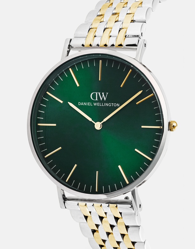 Daniel Wellington - Classic 40mm 7-Link Emerald Two-Tone