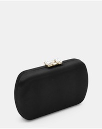Morgan & Taylor - Posey Satin Clutch in Black