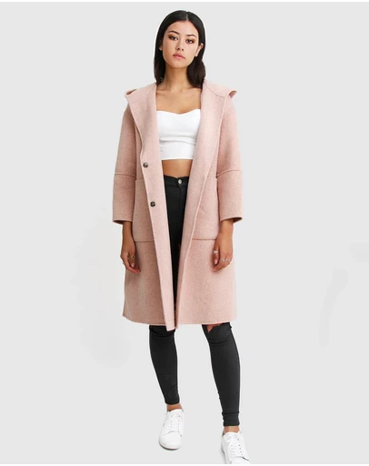 Belle & Bloom - Walk This Way Wool Blend Hooded Coat