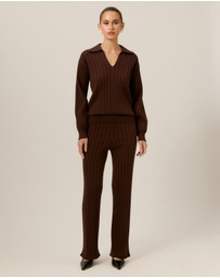 Tussah - Willow Ribbed Knit Wide Leg Pants