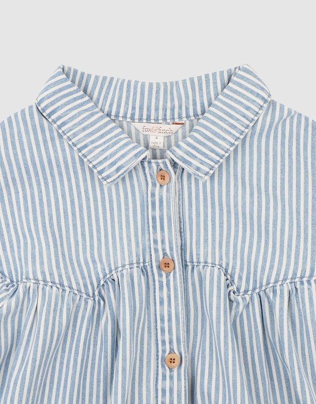 Fox & Finch - Winter Vacay Stripe Denim Dress - Kids