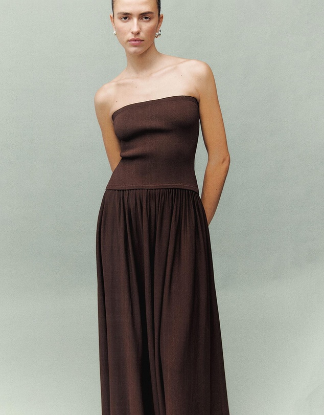 M.N.G - Combined Strapless Dress