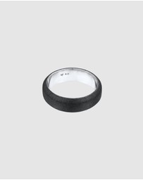 Kuzzoi - ICONIC EXCLUSIVE - Ring Men Band Basic Timeless in 925 Sterling Silver oxidised