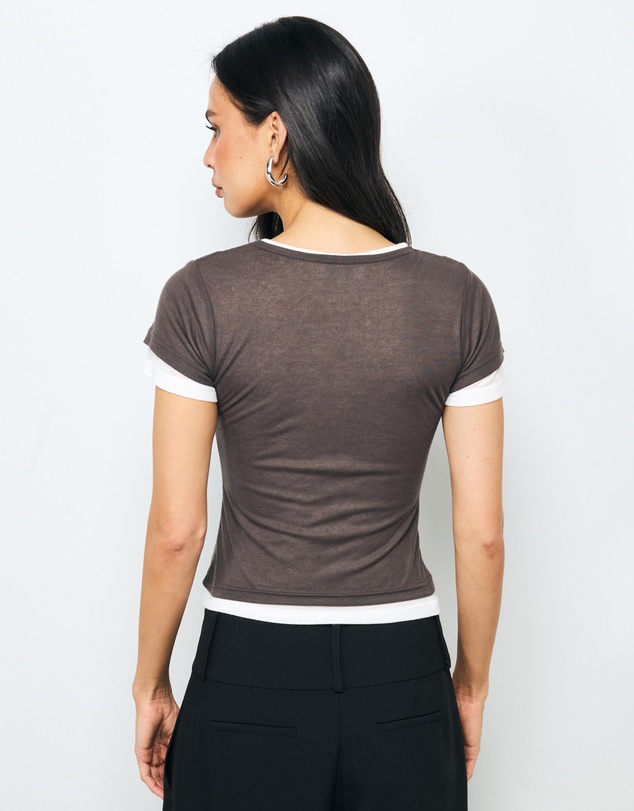 AERE - Ella Double Layered T-Shirt