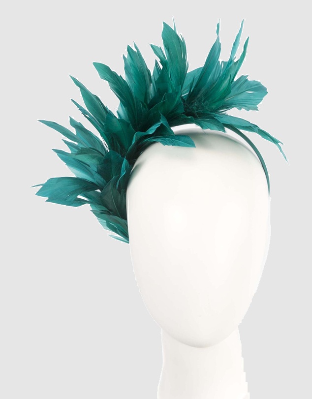 Max Alexander - Modern Teal Green Racing Fascinator