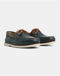 Sperry - Gold A/O 2-Eye Wide Leather Navy- Men's