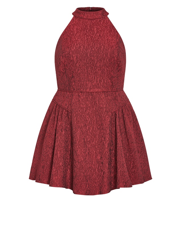 City Chic - Halter Jacquard Mini Dress