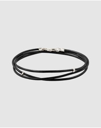 Kuzzoi - ICONIC EXCLUSIVE - Bracelet Male Black Leather 925 Sterling Silver