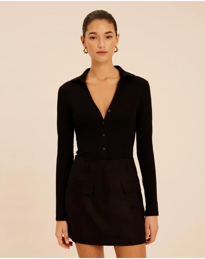 AERE - Tess Button Through Top