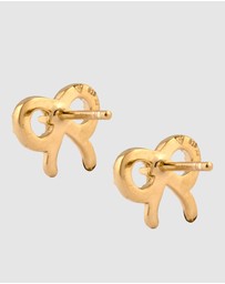 Elli Jewelry - Earrings Stud Crystal Bow 925 Sterling Silver Gold-Plated