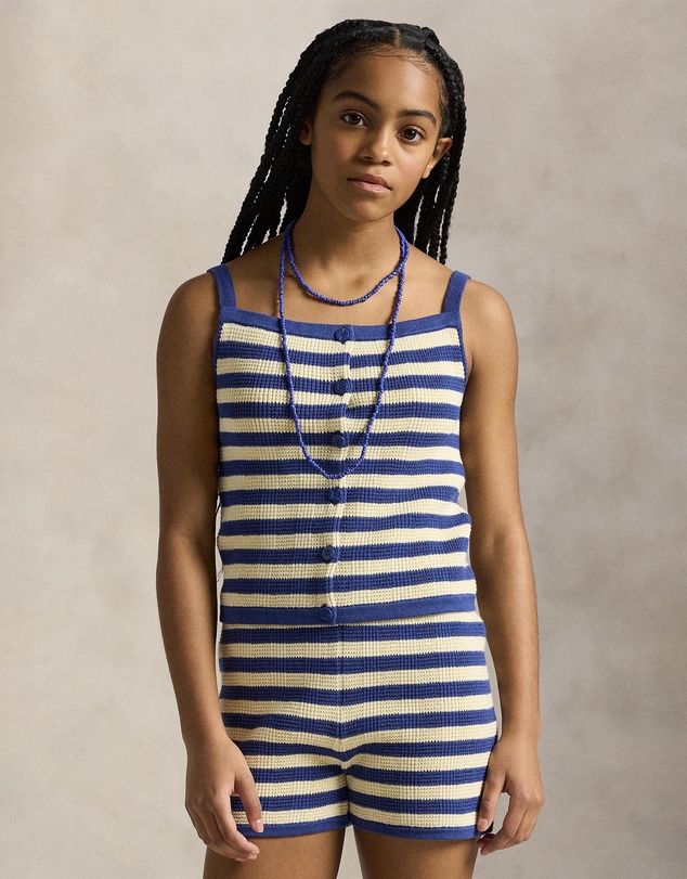Polo Ralph Lauren - Striped Cotton Sweater Top & Shorts Set - Teens