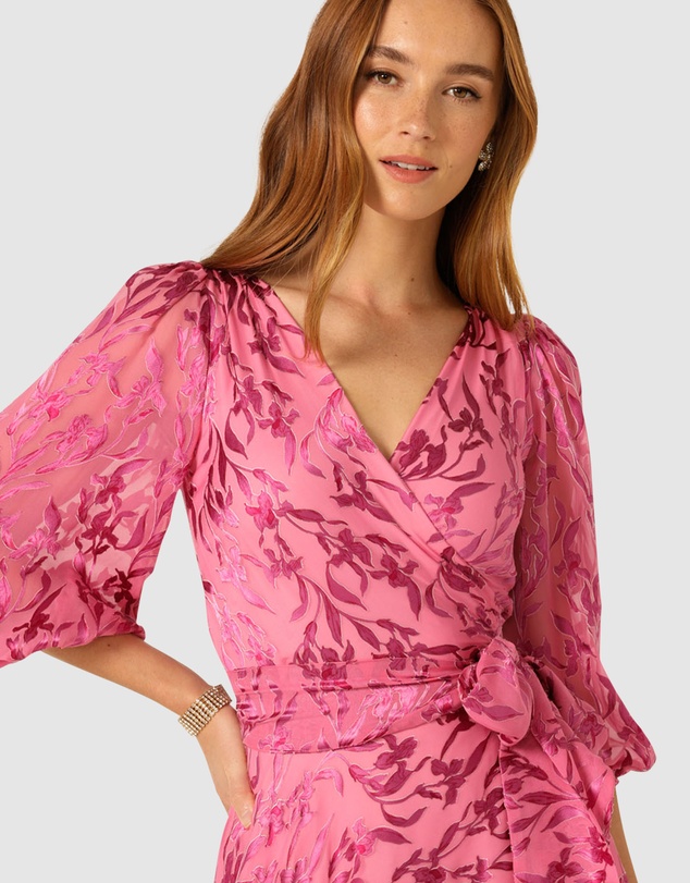 SACHA DRAKE - Sherbet Breeze Midi Wrap Dress