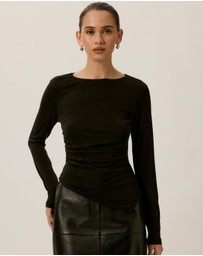Tussah - Bonnie Asym Ruched Long Sleeve Top