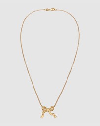 Elli Jewelry - Necklace Ribbon Pendant Basic Trend in 925 Sterling Silver Gold Plated