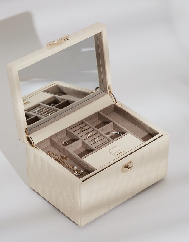 Wolf - Wolf Caroline Medium Jewellery Case Ivory
