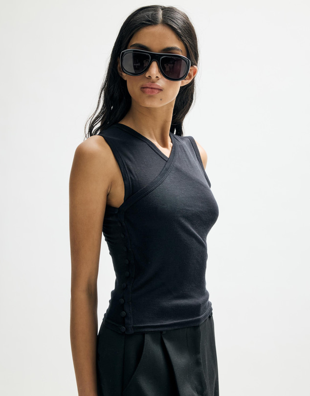 Minima Esenciales - Deya Semi Sheer Wrap Tank