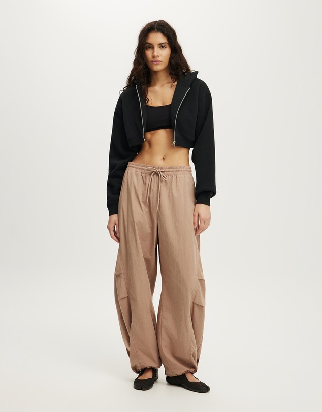 Cotton On Body Active - Plush Micro Cropped Zip Through