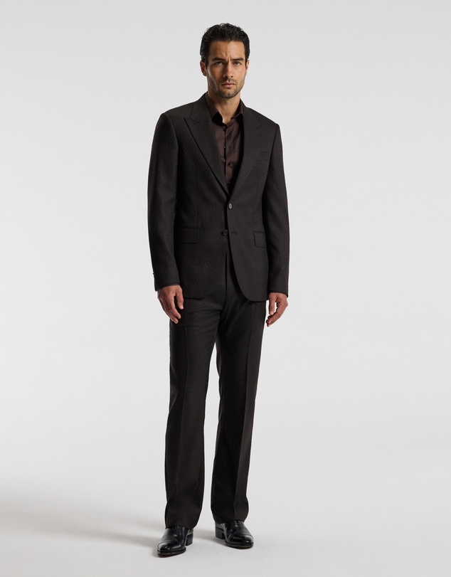 Calibre - Jacquard Wool Suit Jacket Chocolate
