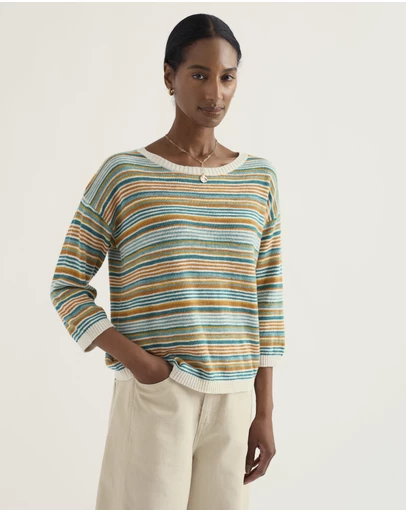 Seasalt - Seasalt Cornwall Yellow Knavock Striped Jumper
